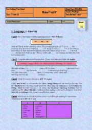 English Worksheet: End of term test n 1 2014-2015