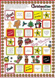 English Worksheet: Christmas BOARDGAME (Elementary)