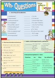 English Worksheet: Wh- Questions