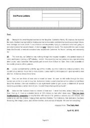 English Worksheet: full term test 1 3rd form arts students (Sfax 1 Unified test)