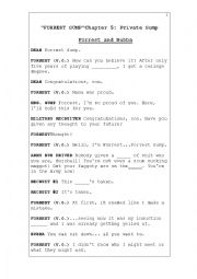 English Worksheet: Forrest Gump Chapter 5 Movie Script Gap fill