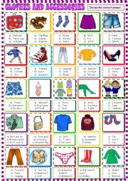 Clothes multiple choice activity