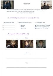 English Worksheet: Sherlock tv series A study in pink