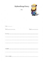 English Worksheet: Reading Diary