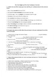 English Worksheet: The Past Simple and The Past Continuous worksheet