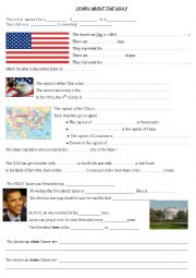 English Worksheet: THE USA : information