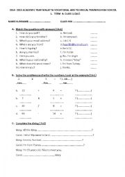 English Worksheet: Quiz