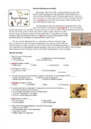 English Worksheet: Desert Animals