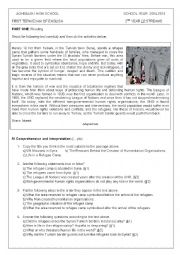 English Worksheet: First Term Exam of English - Level 2 (LP-streams)