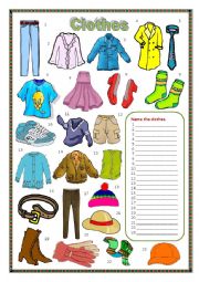 English Worksheet: Clothes (worksheet)