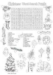 English Worksheet: Christmas wordsearch