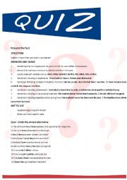 English Worksheet: Present Perfect short explanation and quiz