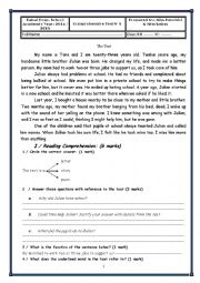 English Worksheet: Comprehensive Test