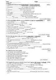 English Worksheet: TESTING GRAMMAR