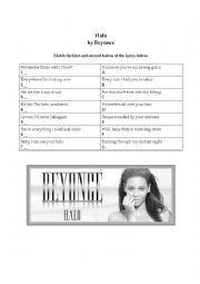 English Worksheet: Beyonce - Halo Worksheet