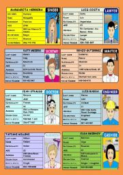 English Worksheet: PERSONAL INFORMATION CARDS - 4TH SET