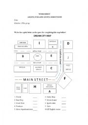 English Worksheet: ASKING FOR AND GIVING DIRECTIONS