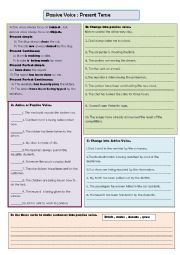 English Worksheet: Passive Voice Present Tense