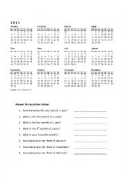 English Worksheet: Months of the year