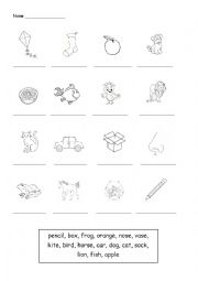 English Worksheet: Alphabet Words. Revision