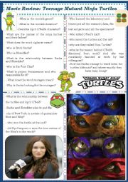 English Worksheet: Teenage Mutant Ninja Turtles