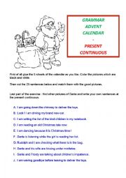 grammar Advent Calendar : present continuous