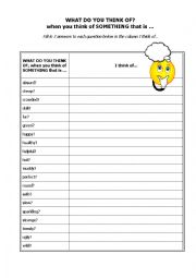 English Worksheet: Think of something that is ...