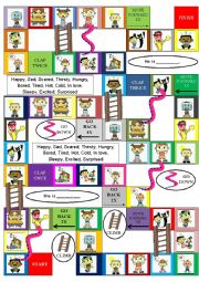 English Worksheet: Emotions Snake and Ladder