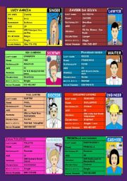 English Worksheet: PERSONAL INFORMATION CARDS- 7TH SET