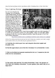 English Worksheet: Tree Lighting Ceremony in NYC