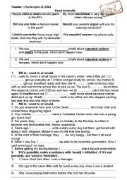 English Worksheet: used to or would