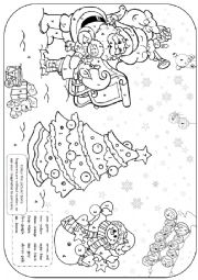 English Worksheet: Christmas colouring 4