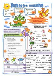 English Worksheet: The verb to be: negative