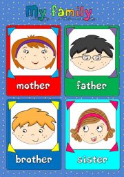 English Worksheet: My family - flashcards (1/2)