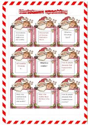 English Worksheet: *** Christmas speaking- talking about traditions *** 2