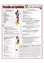 English Worksheet: PUNCTUATION AND CAPITALIZATION