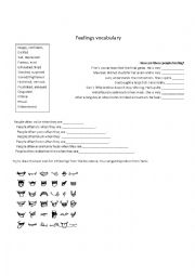 English Worksheet: Feelings vocabulary