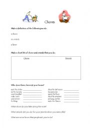 English Worksheet: Chores