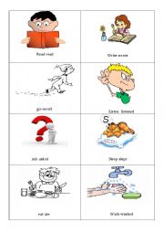 English Worksheet: action verbs flashcards