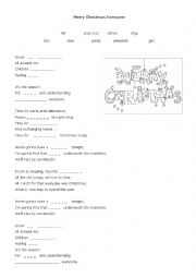 English Worksheet: Merry Christmas Everyone - song worksheet