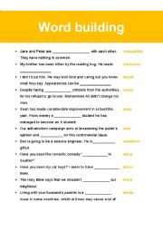 English Worksheet: Word building