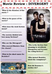 English Worksheet: Divergent