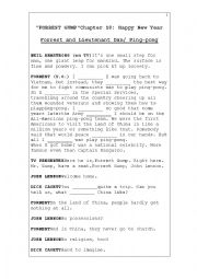English Worksheet: Forrest Gump Chapter 10 Movie Script Gap fill