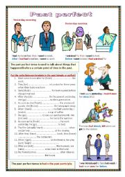 English Worksheet: The past perfect tense