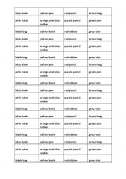 English Worksheet: colours