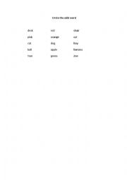 English Worksheet: Circle the odd word