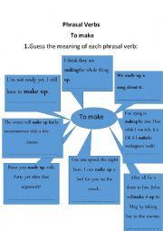 English Worksheet: Phrasal verbs TO MAKE