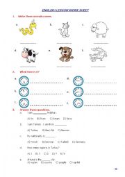 English Worksheet: worksheet