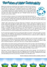 English Worksheet: The Future of Water Sustainability 