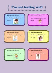 English Worksheet: ILLNESSES GAME